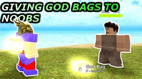 Giving God Bags To Noobs 🌴roblox Booga Booga Youtube