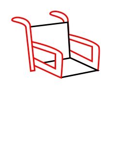 Drawing a cartoon wheelchair