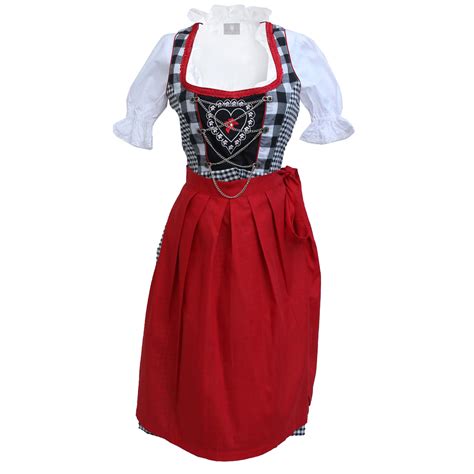 Traditional German Dirndl Black Red Lederhosen Wears