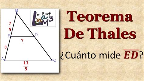 Teorema De Thales Ejercicio 2 La Prof Lina M3 Youtube