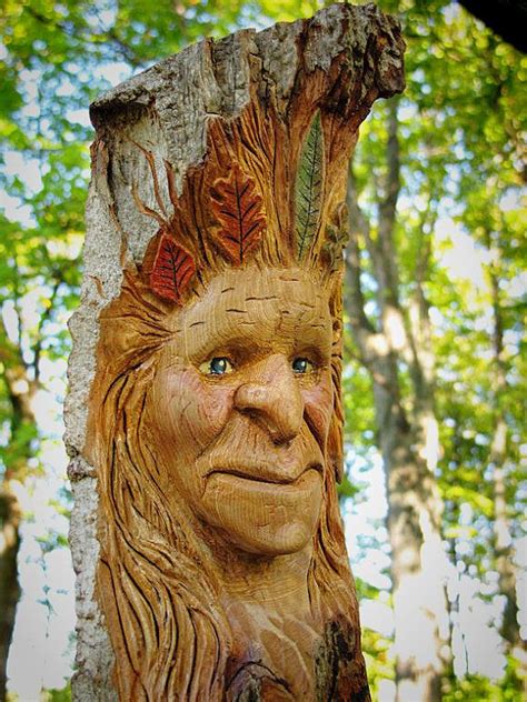 Fall Female Wood Spirit Carving By Riverotterwidget On Deviantart