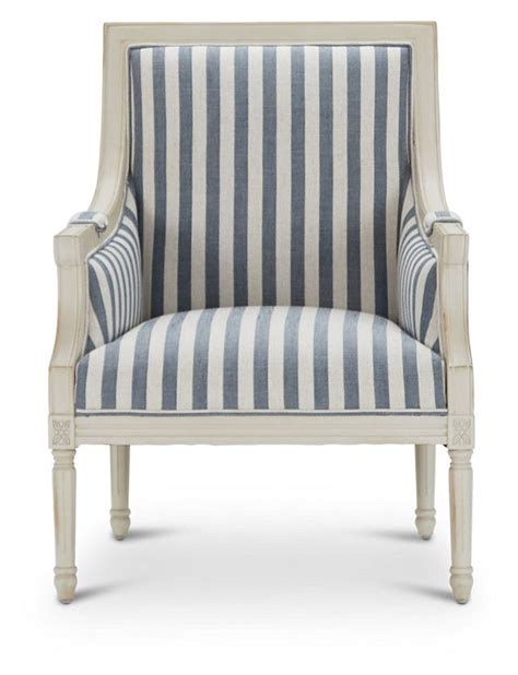 Mckenna Blue Stripe Accent Chair Stripe Accent Chair Blue Accent