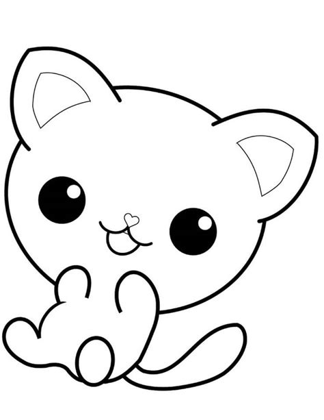 Kawaii Kitten Coloring Page Free Printable Coloring Pages For Kids