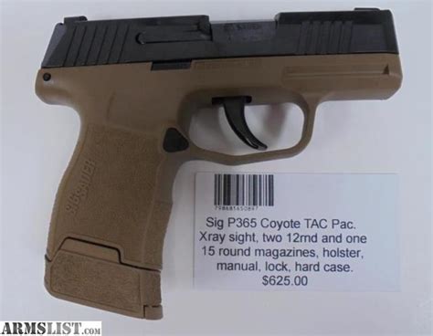 Armslist For Sale Sig P365 Coyote Tac Pac