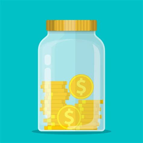 Money Jar Saving Dollar Coin In Jar Stock Vector Image By ©drogatnev