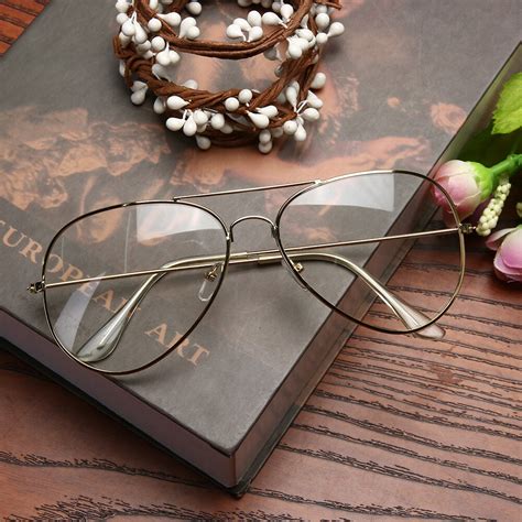 Hot Sale Unisex Clear Metal Spectacle Glasses Frame Optics Eyeglasses Classic Brand Glasses Men