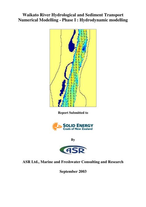 Pdf Waikato River Hydrological And Sediment Transport Numerical
