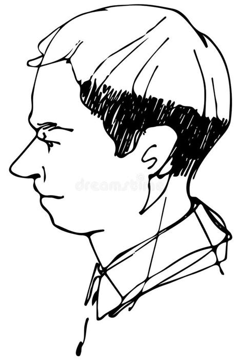 Vector Sketch Of A Beautiful Man Profile Stock Vector Illustration Of