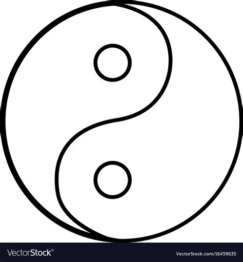 Yin Yang Symbol Black Color Icon Royalty Free Vector Image