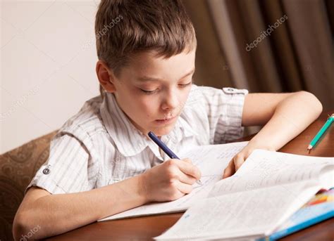Boy Doing Homework Stock Photo By ©tatyanagl 70142413
