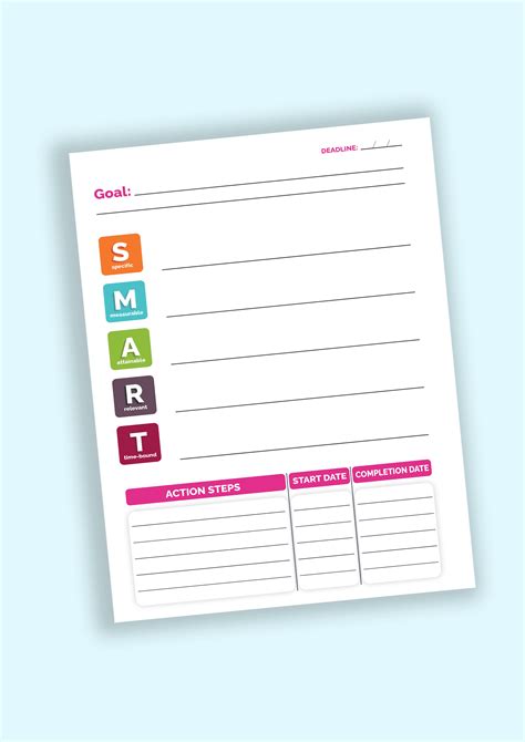 Printable Smart Goals Template Pdf Download Freebie Finding Mom