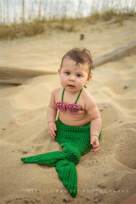 Baby Mermaid Crochet Outfit On The Beach Baby Mermaid Baby Mermaid