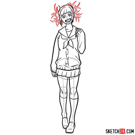 How To Draw Himiko Toga As A Civilian Sketchok Easy Drawing Guides