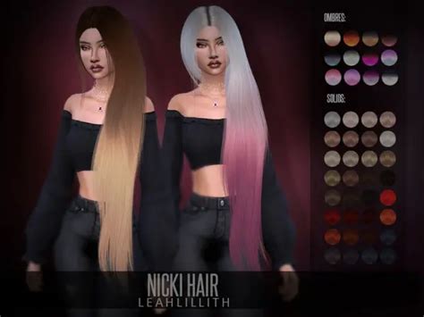 The Sims Resource Nicki Hair By Leah Lillith Sims 4 Hairs