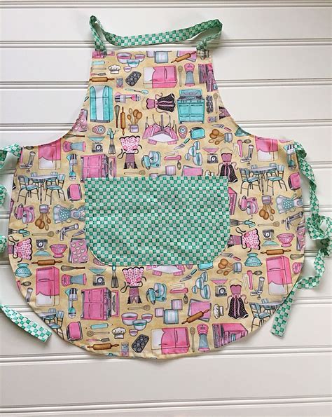 Kitchen Apron With Pockets Cooking Apron Bib Apron For Etsy Womens Aprons Aprons Vintage