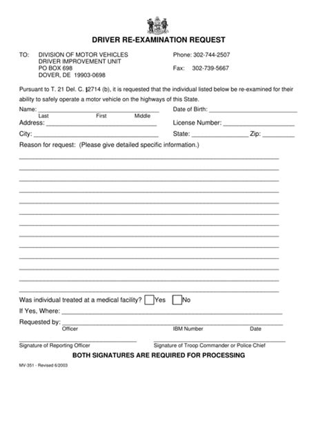 Form Mv 351 Fill Out Sign Online And Download Fillable Pdf Delaware