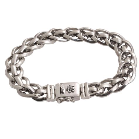 Artisan Crafted Sterling Silver Chain Bracelet From Bali Bond