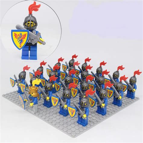 Blue Dragon Knight Minifigures Lego Compatible Medieval Knights Set