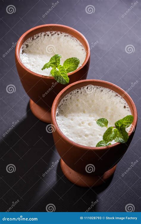 Lassie Or Lassi Drink In Terracotta Glass Stock Image Image Of