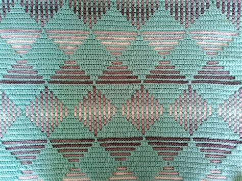 Easy Geometric Mosaic Crochet Afghanblanket Pattern Dancing Etsy
