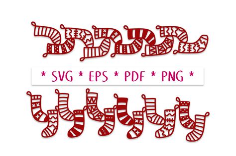Christmas Stocking Borders Svg Cut File Graphic By Nic Squirrell