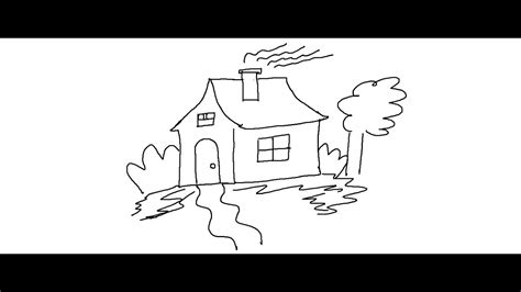 Easy Kids Drawing Lessons How To Draw A Cartoon House Youtube
