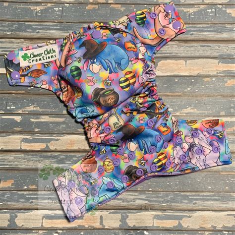 Purple Potter Pooh Cloth Diaper Made To Order Clover Cloth Creations