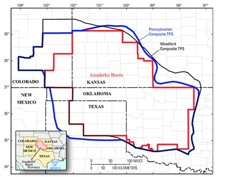 Map Showing Boundaries Of The Anadarko Basin Province Red Line The