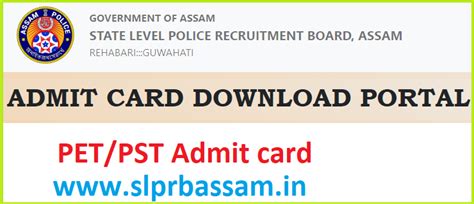 Assam Police Constable Admit Card 2022 Slprbassam In PET PST Hall