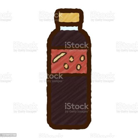 Simple And Cute Soy Sauce Clip Art Handdrawn Style Stock Illustration