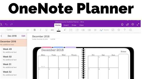 Onenote Planning Template