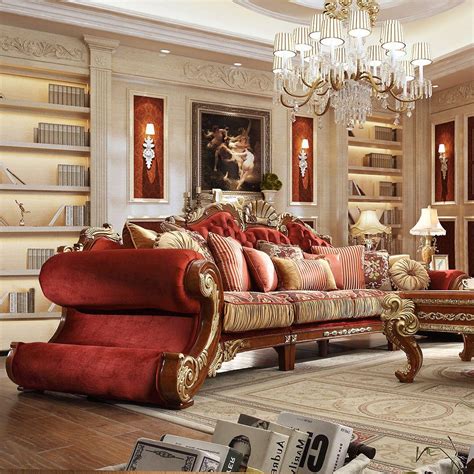 Luxury Cherry Gold Silk Chenille Sectional Sofa Set 5pcs