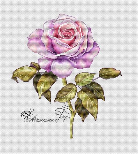 Rose Cross Stitch Pattern Pdf Instant Download Flower Cross Stitch Art