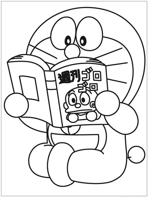 Doraemon Reading Book Coloring Page Free Printable Coloring Pages For