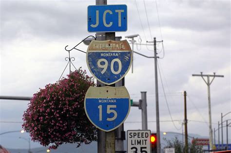 Montana Interstate 15 And Interstate 90 Sign Interstate 90 Freeway