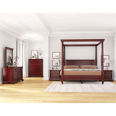 Cayuta Solid Mahogany Wood 6 Piece Queen Size Bedroom Set