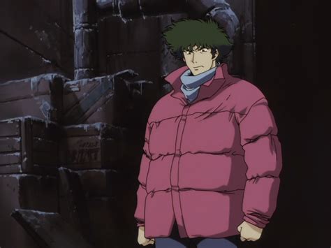 Take off your pants and jacket. Pink Puffer Jacket with Lavender Scarf - Cowboy Bebop ...