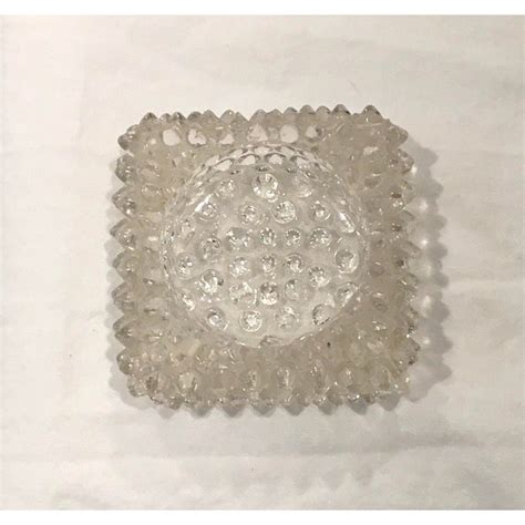 Vintage Fenton Square Clear Glass Hobnail Ashtray Or Candle Holder Chairish