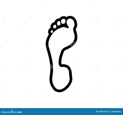 Footprint Black Outline Of The Foot Stock Vector Illustration Of