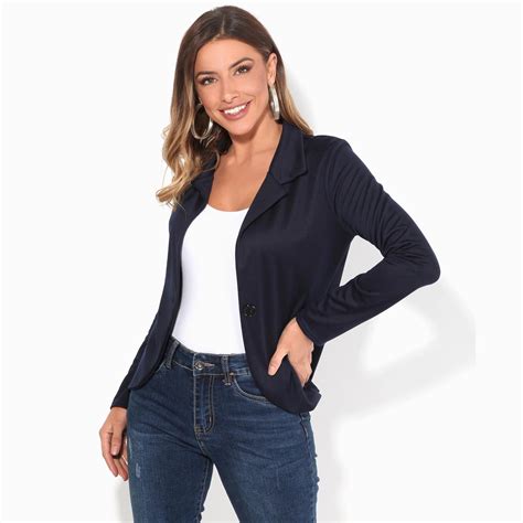 womens blazer suit top jacket casual smart ladies jersey office evening coat ebay