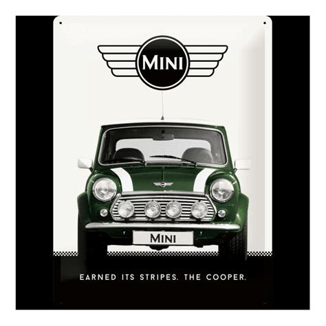 Nostalgic Art Tin Sign Mini Cooper Green 30 X 40 Cm Ts From Le