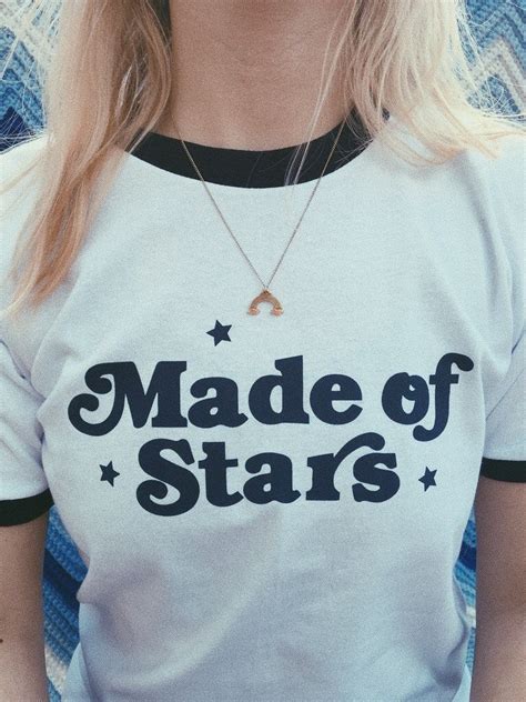 Made Of Stars T Shirt Star Graphic Tee Cotton 90s Girl