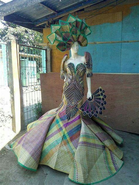 Made From Banig Fiber Recycled Dress Filipiniana Dress Recycled Fashion