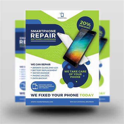 Printable Smartphone Repair Service Flyer Poster Template Etsy