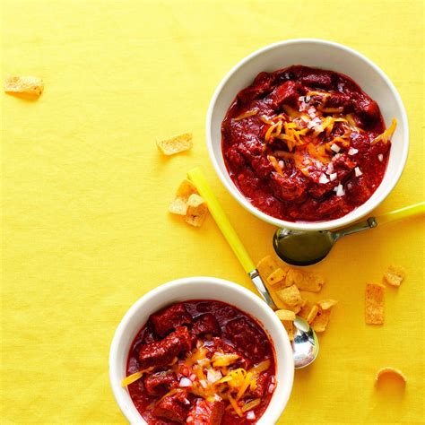 In this version, we start with toasted whole dried chilies and puree them with broth and spices. Heather's Texas Red Chili | Recipe | Recipes, Food, Bean chili recipe
