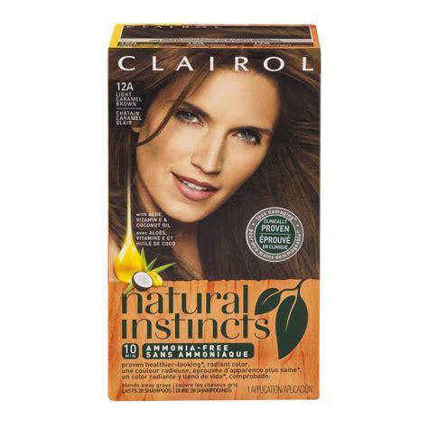 This greenish brown hair colour has ashy tones in it. Clairol Natural Instincts Hair Color 12A Light Caramel ...