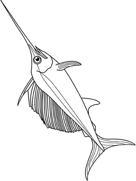 Very Strong Fish Swordfish Coloring Page | Color Luna
