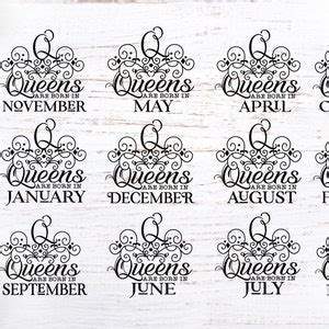 Queens Are Born In SVG File Birthday SVG Bundle Queens Svg Etsy
