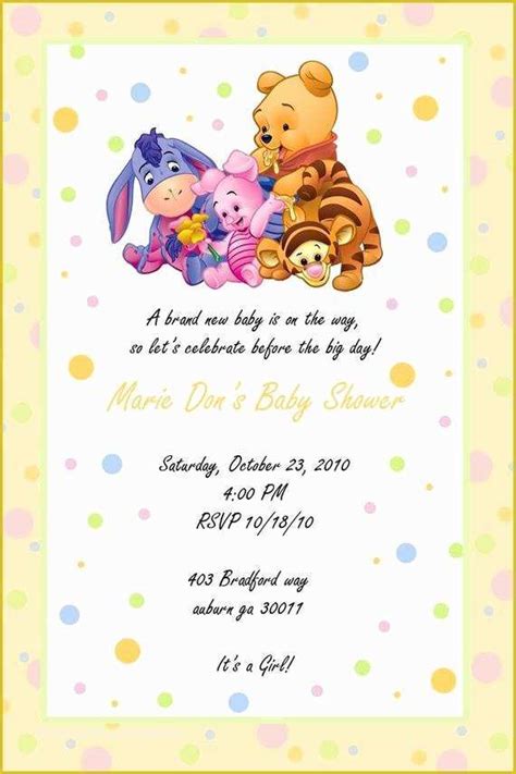 Birthday party ideas, that you can use for a baby boy party.it´s also one of the nicest party themes, party theme ideas or party. Winnie the Pooh Baby Shower Invitations Templates Free Of ...