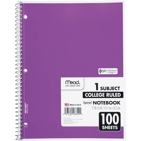 Mead One Subject Spiral Notebook Memo Subject Notebooks Acco